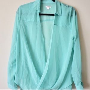 Target (xhilaration) Teal Surplice Wrap Blouse